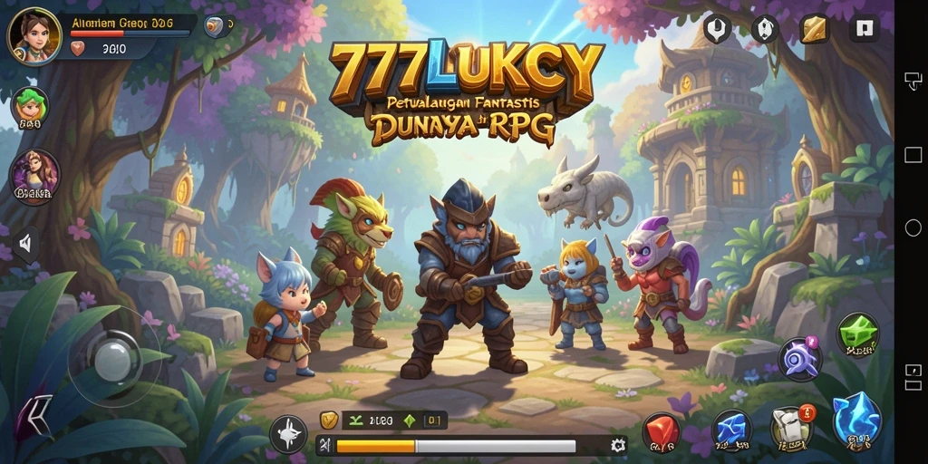 Tampilan gameplay 777LUKCY yang menakjubkan dan penuh aksi RPG.