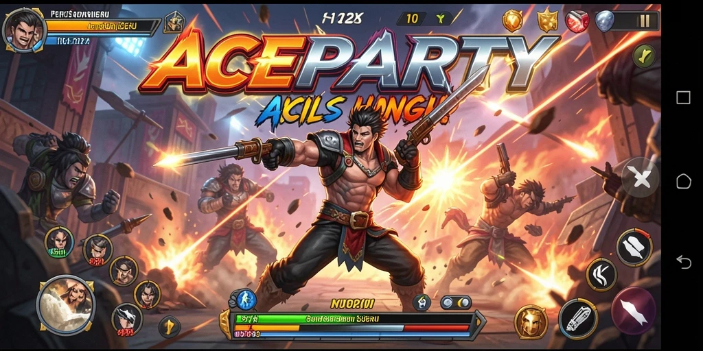 Gameplay seru ACEPARTY dengan aksi pertarungan yang dinamis.
