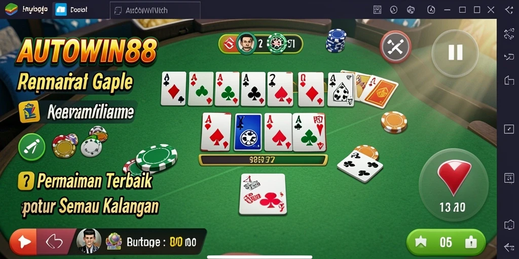 Screenshot AUTOWIN88 menampilkan aksi seru permainan Gaple.