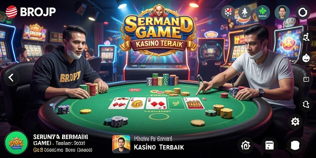 Tampilan permainan kasino yang menggembirakan di BROJP.