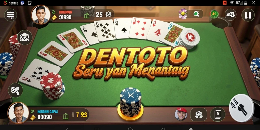 Tampilan seru gameplay DENTOTO permainan Gaple.