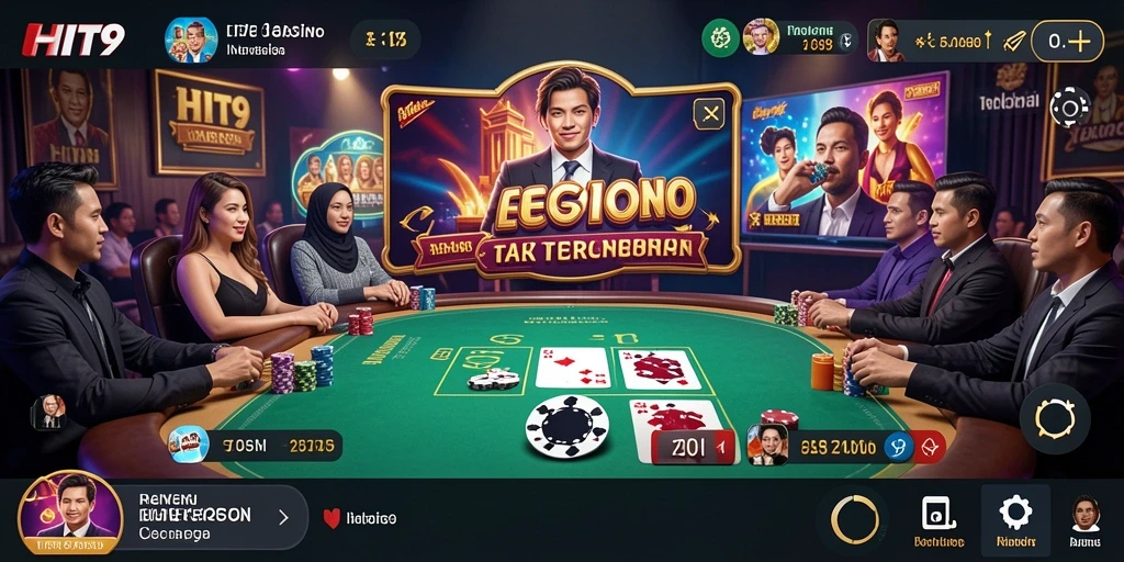 Tampilan gameplay Live Casino yang menarik di HIT9, menampilkan dealer profesional.