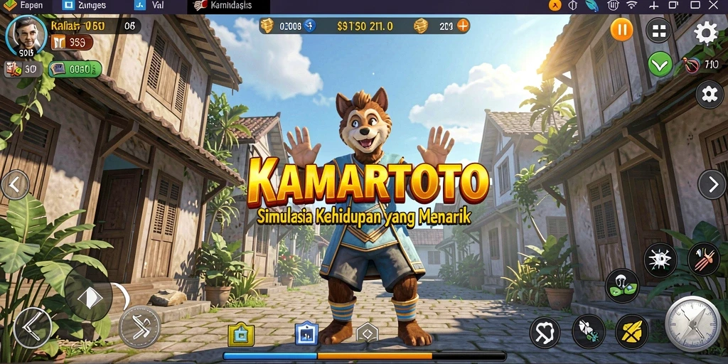 Tangkapan layar KAMARTOTO menampilkan aksi dalam simulasi kehidupan yang menarik.