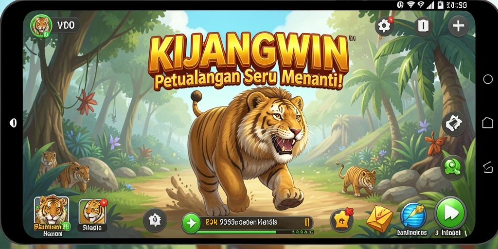 Tampilan gameplay seru KIJANGWIN dengan berbagai misi petualangan.