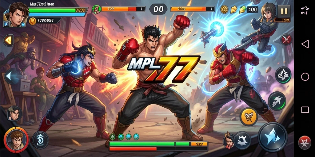 Screenshot gameplay MPL777 yang menampilkan pertarungan penuh aksi.