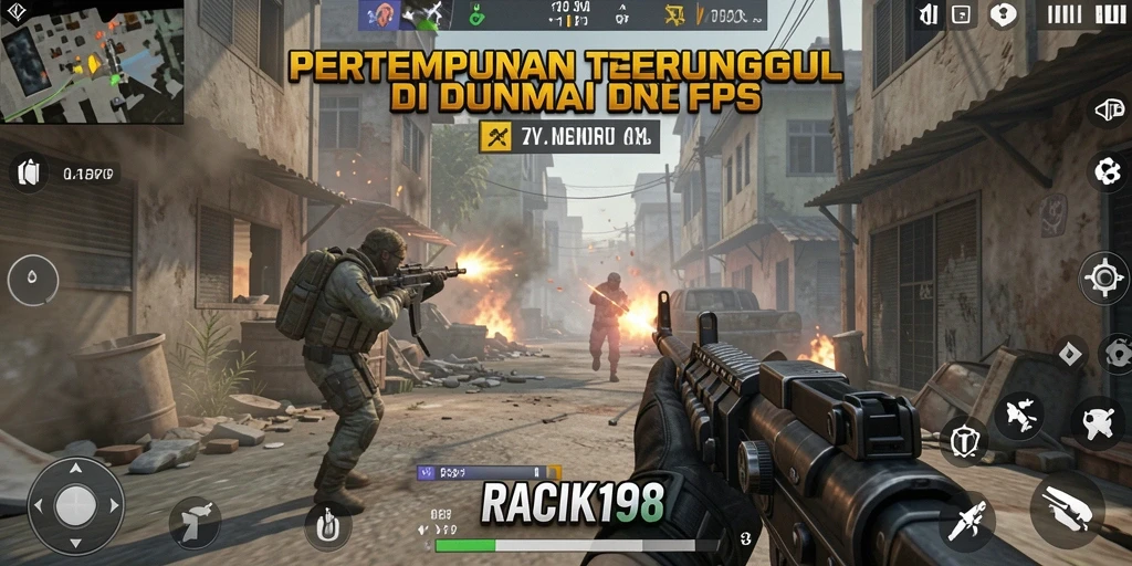 Tangkapan layar dari gameplay RACIK198 menampilkan aksi pertempuran intens.