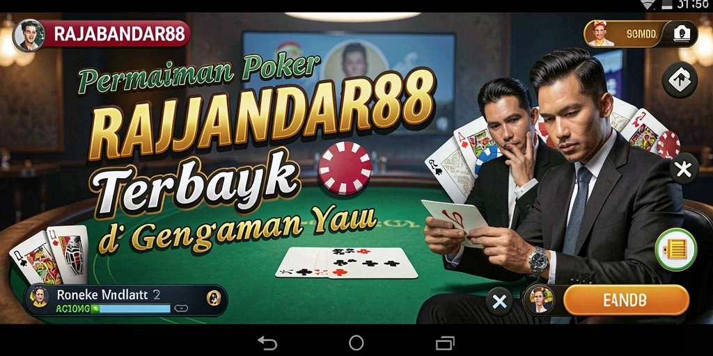 Screenshot dari pengalaman bermain Poker yang mendebarkan di RAJABANDAR88.